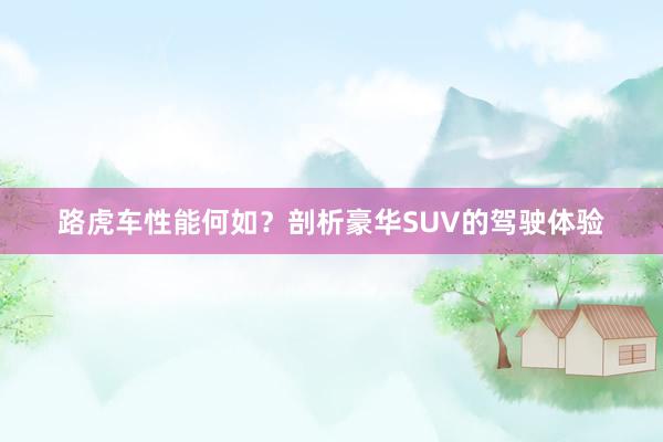 路虎车性能何如？剖析豪华SUV的驾驶体验